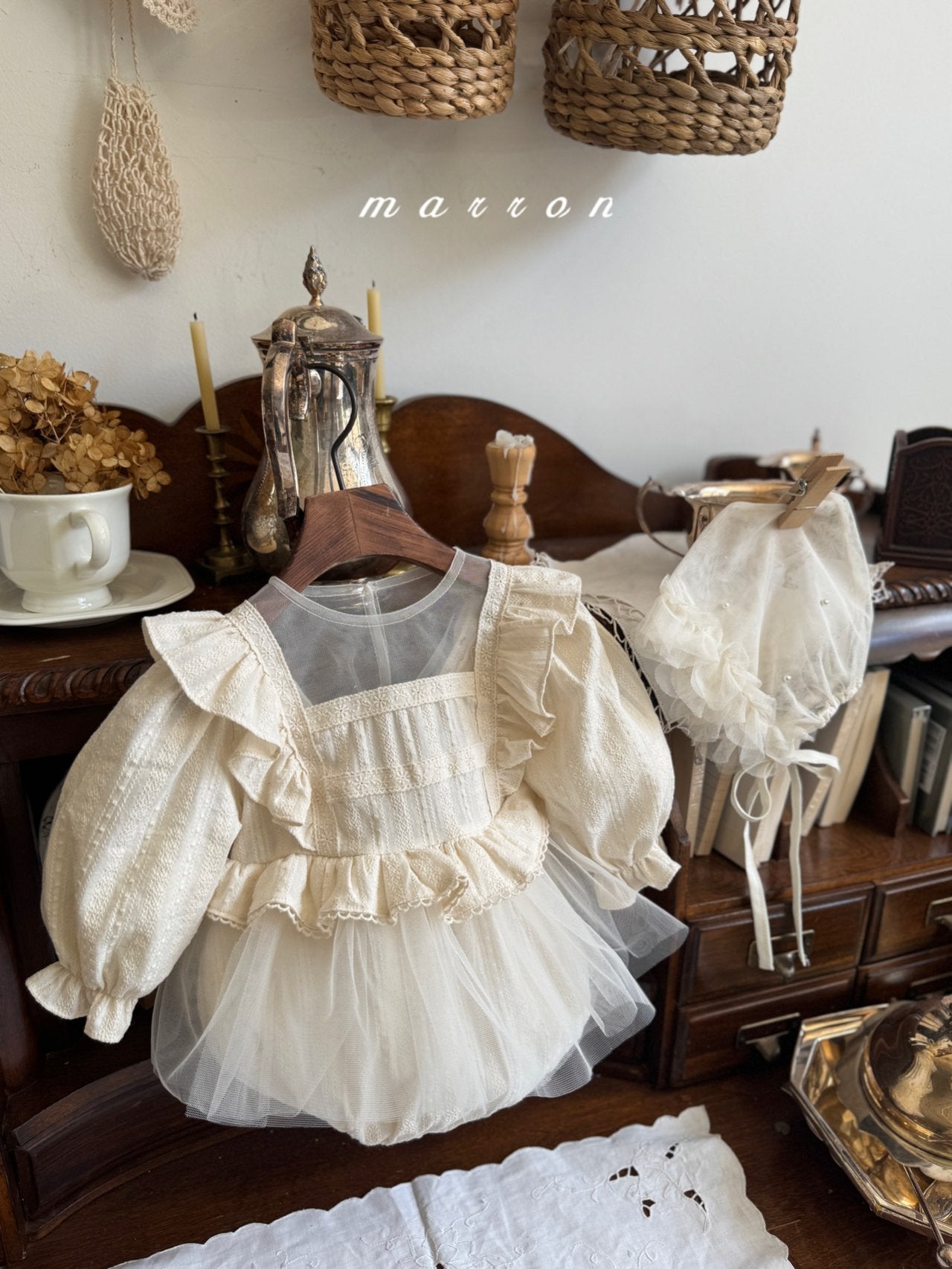 韓國童裝 25秋 | MA25304 Lace Bonnet