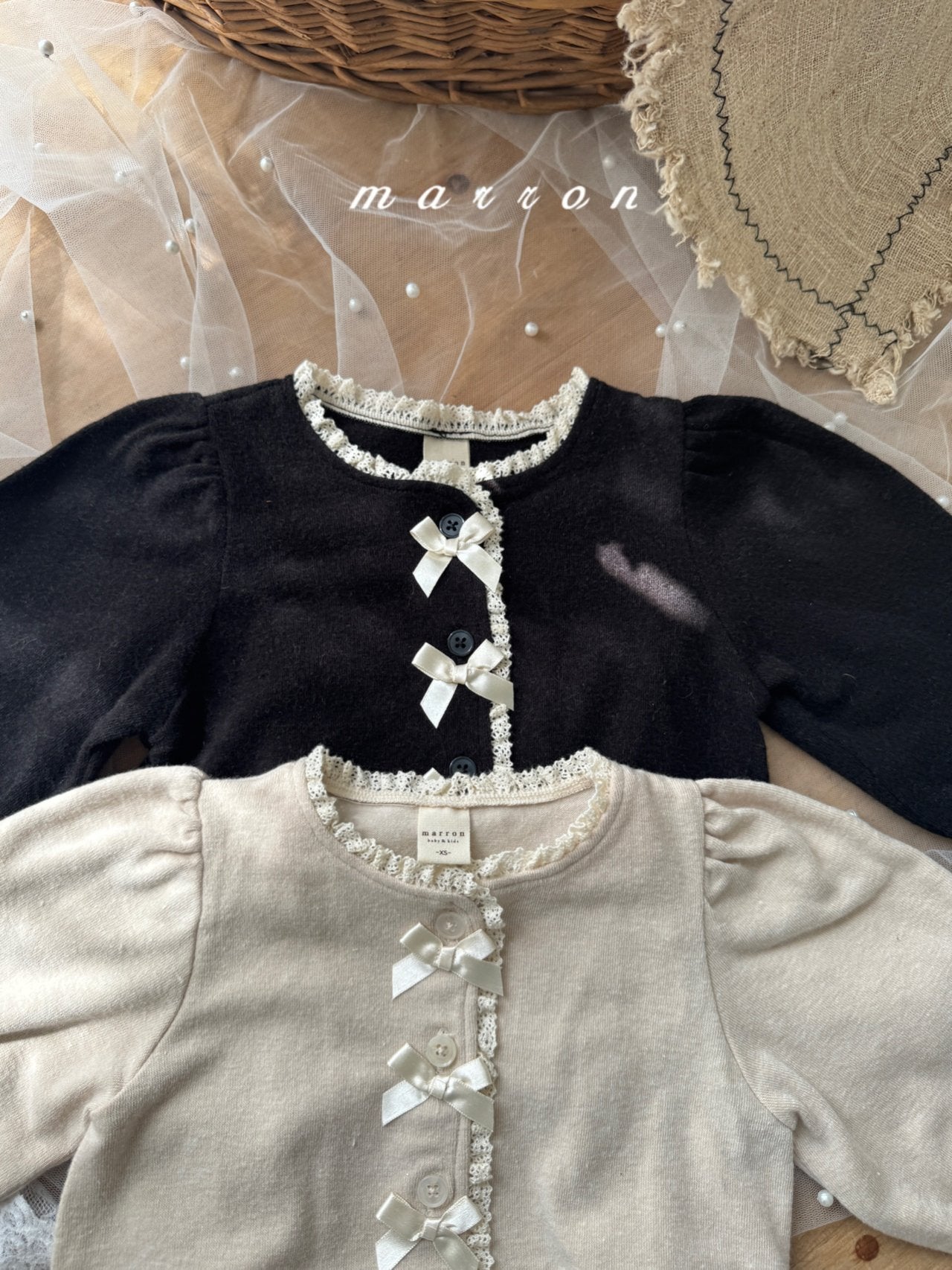 韓國童裝 25秋 | MA25335 Ribbon Cardigan (Baby & Kids)