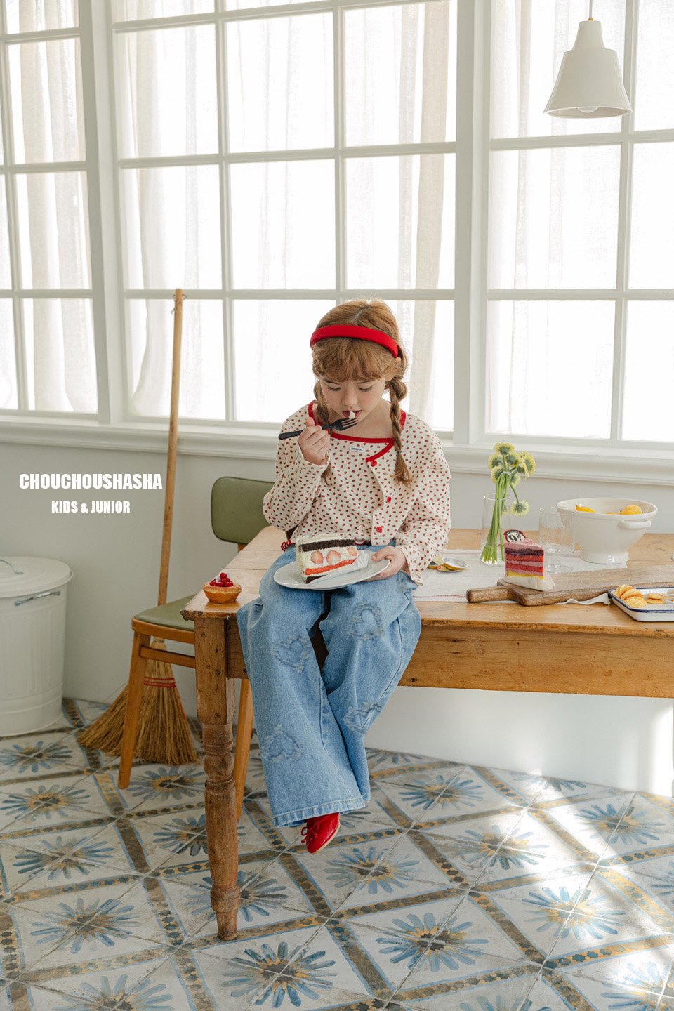 韓國童裝 25春 | KR03-2503 HEART KIDS DENIM