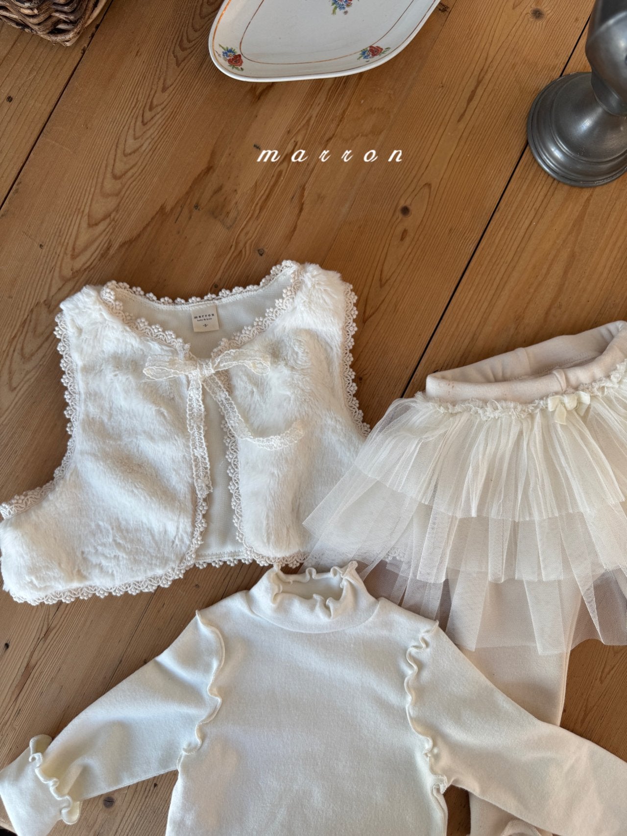 韓國童裝 25秋冬 | MA25408 BABY FUR VEST (~3Y)