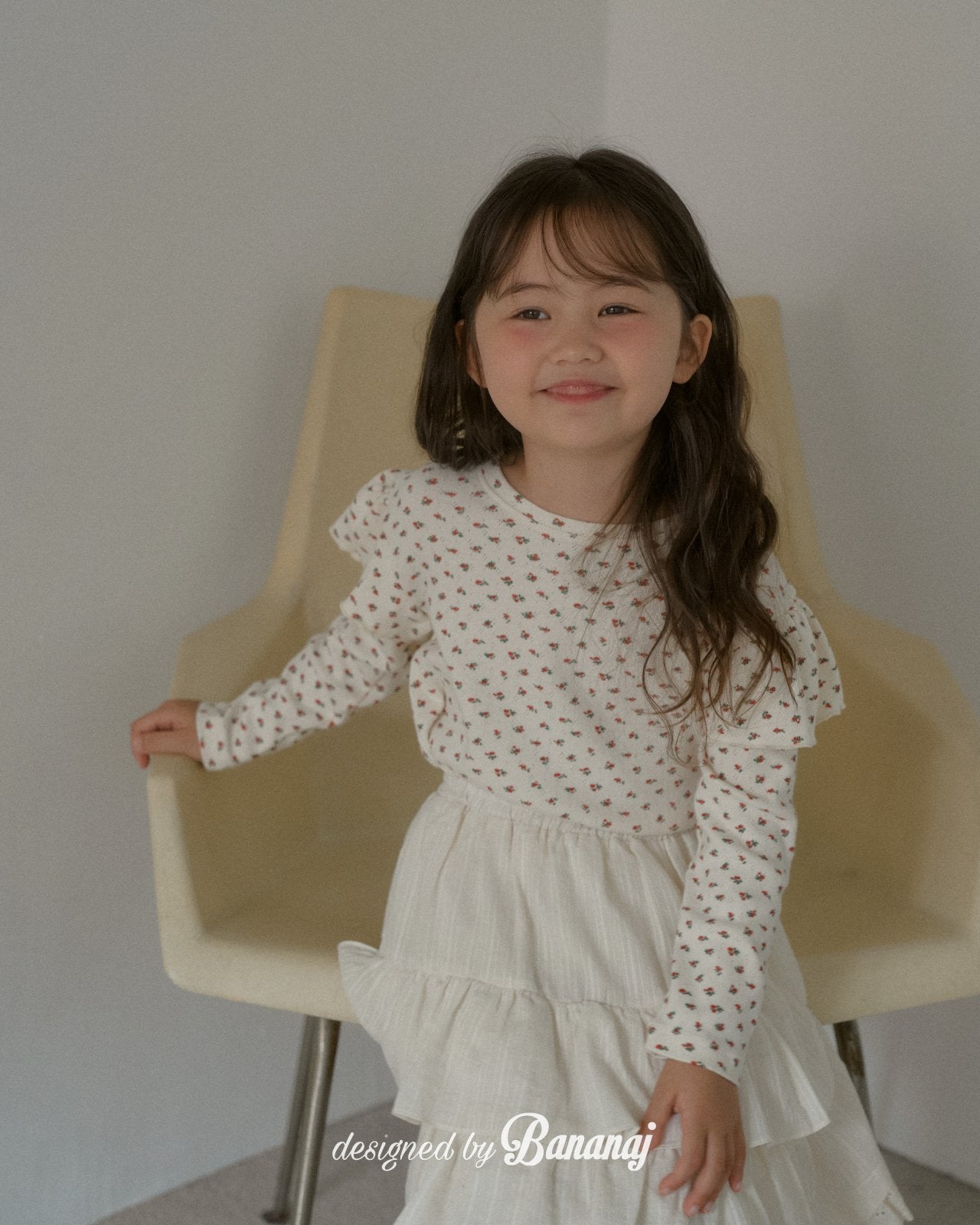 韓國童裝 25秋 | BJ25343 Kids Frill Tee