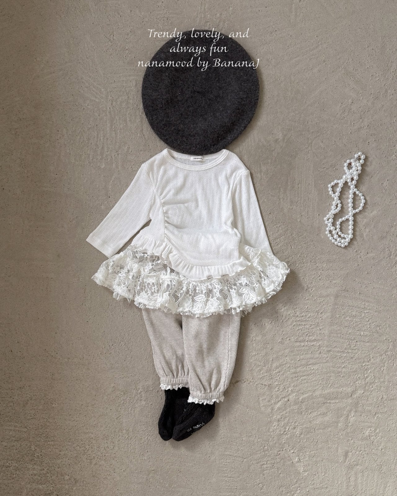 韓國童裝 25秋 | BJ25309 Baby edge tee