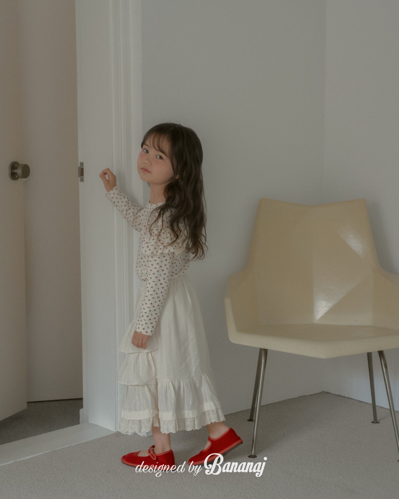 韓國童裝 25秋 | BJ25343 Kids Frill Tee