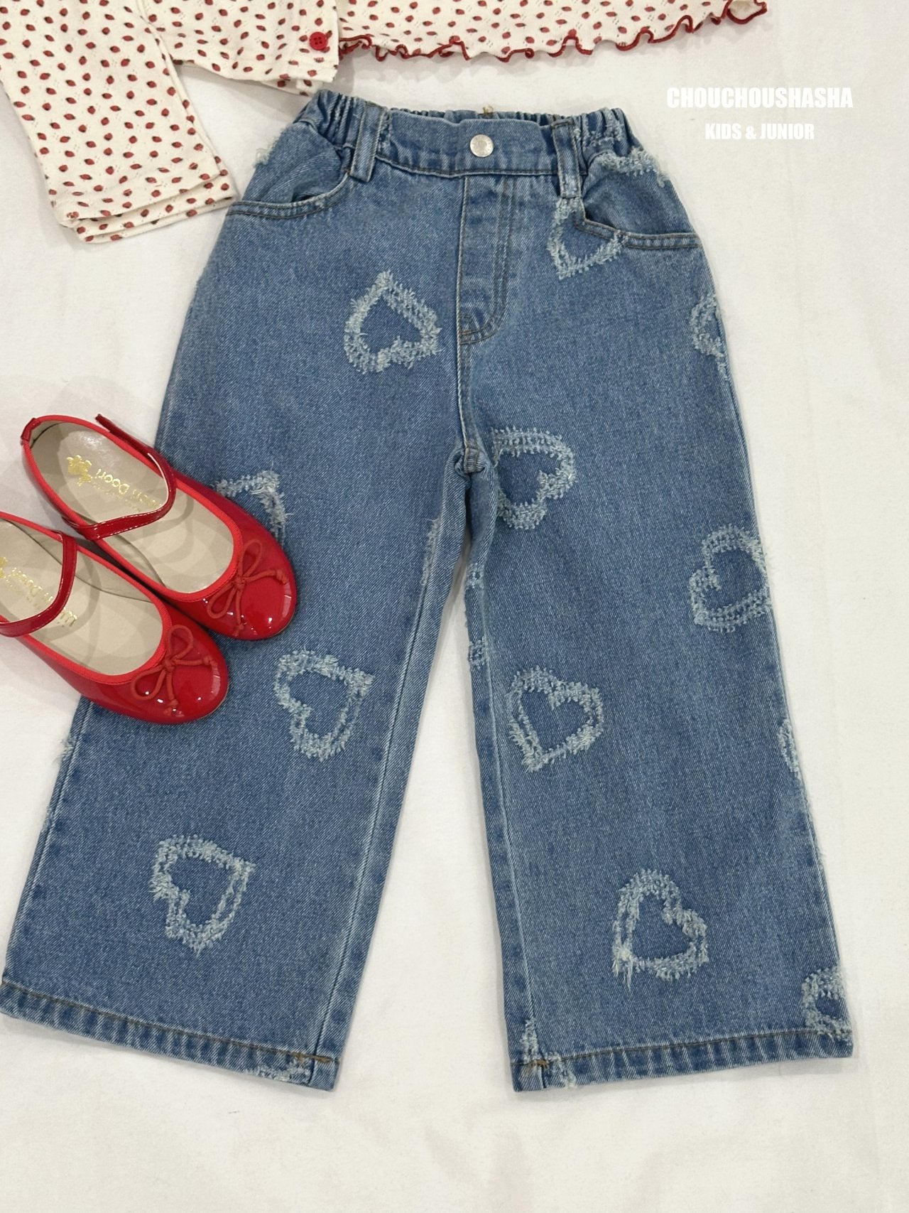 韓國童裝 25春 | KR03-2503 HEART KIDS DENIM