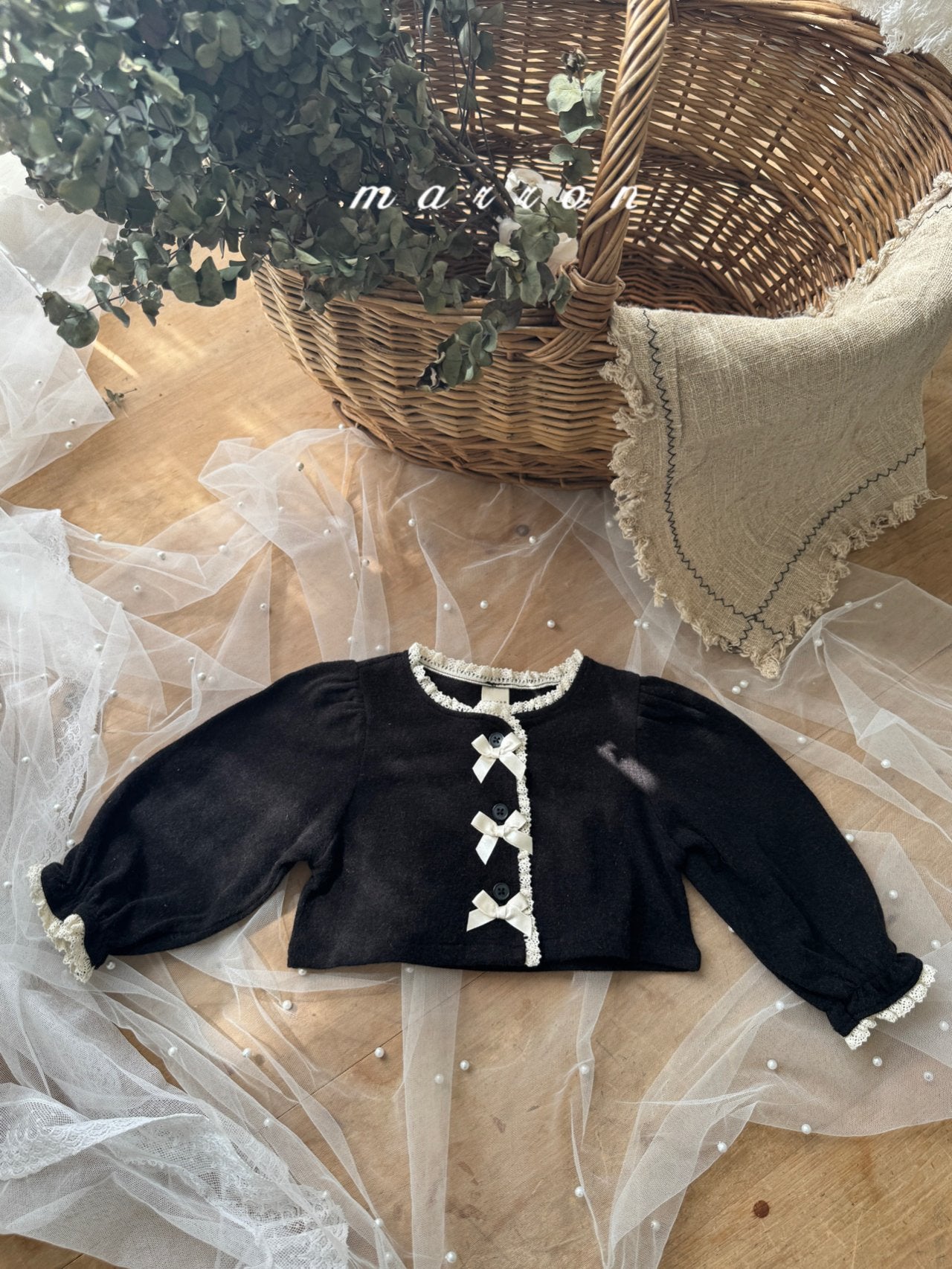 韓國童裝 25秋 | MA25335 Ribbon Cardigan (Baby & Kids)