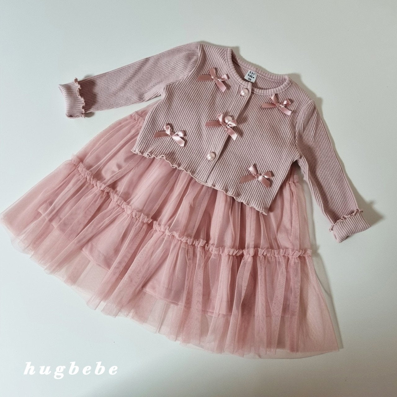 韓國童裝 25秋 | HU25301 Ribbon Cardigan