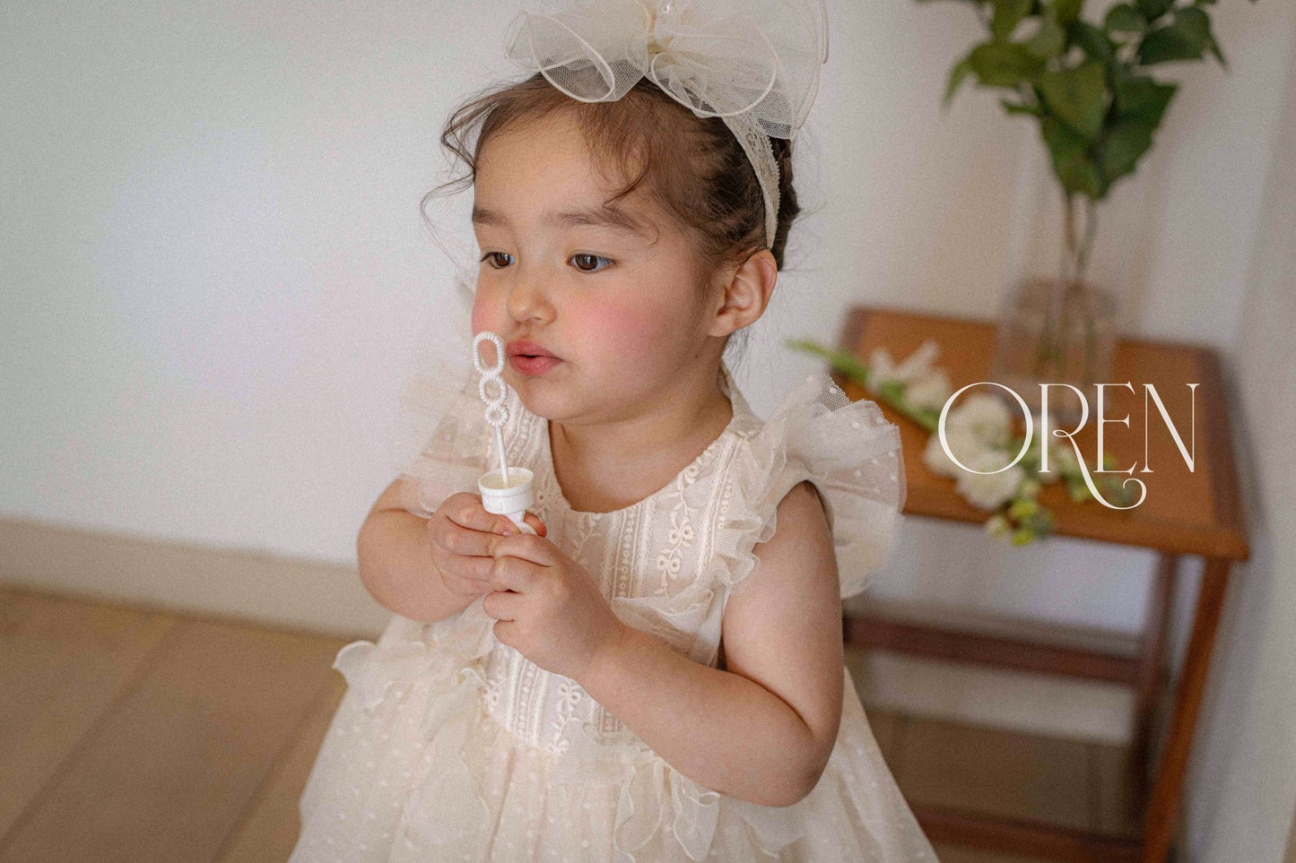 現貨▷ 韓國童裝 25夏 | OR25207 LEAH ROUND RIBBON HAIRBAND (BABY & KIDS)