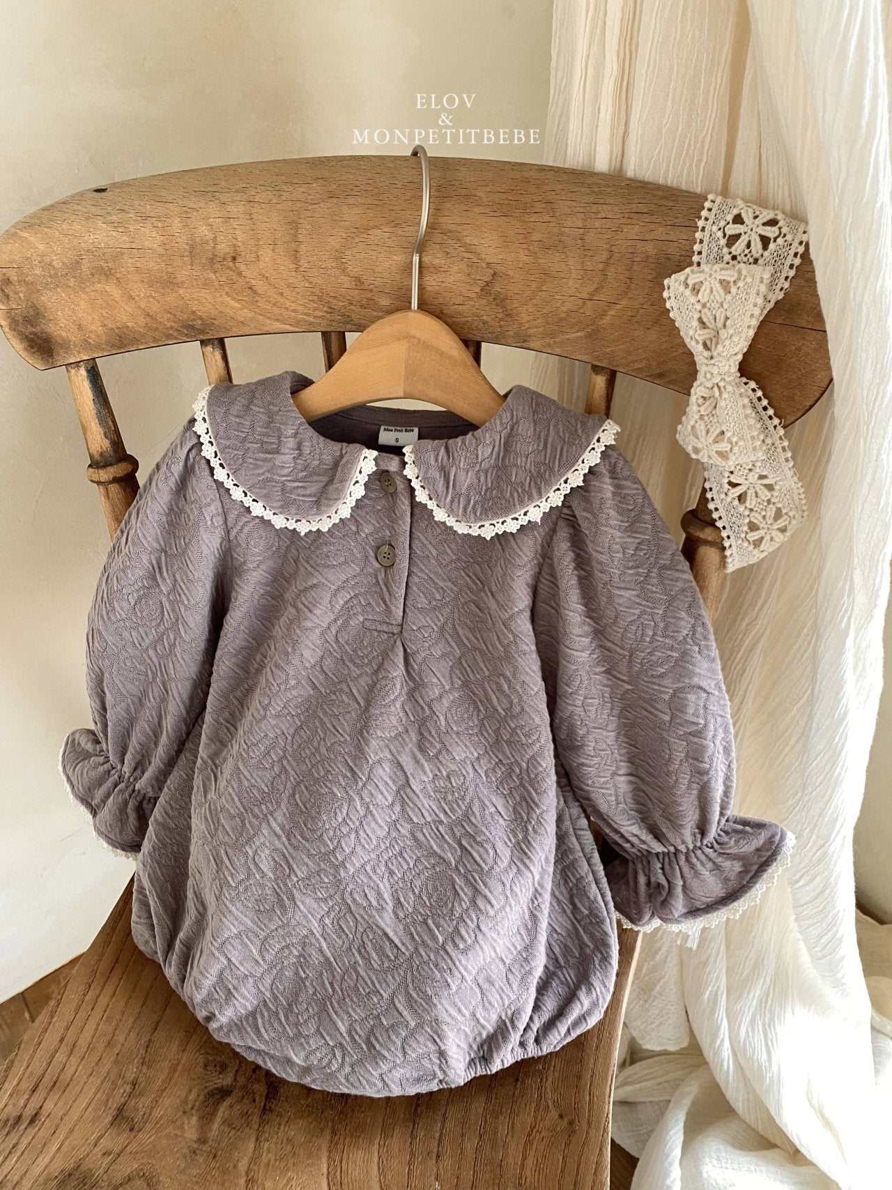 韓國童裝 25秋 | MP25307 Collar Buttons Baby Suit