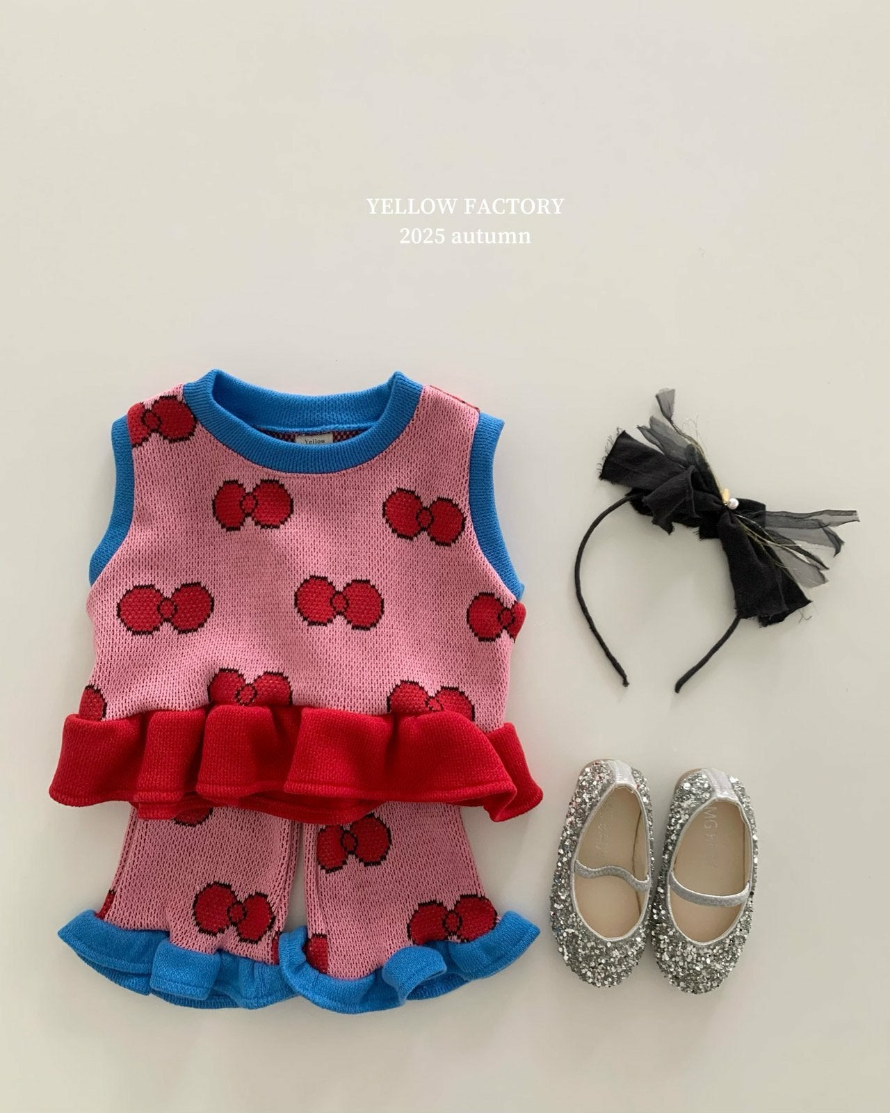 韓國童裝 25秋 | YF25322 Ribbon Vest (TOP)