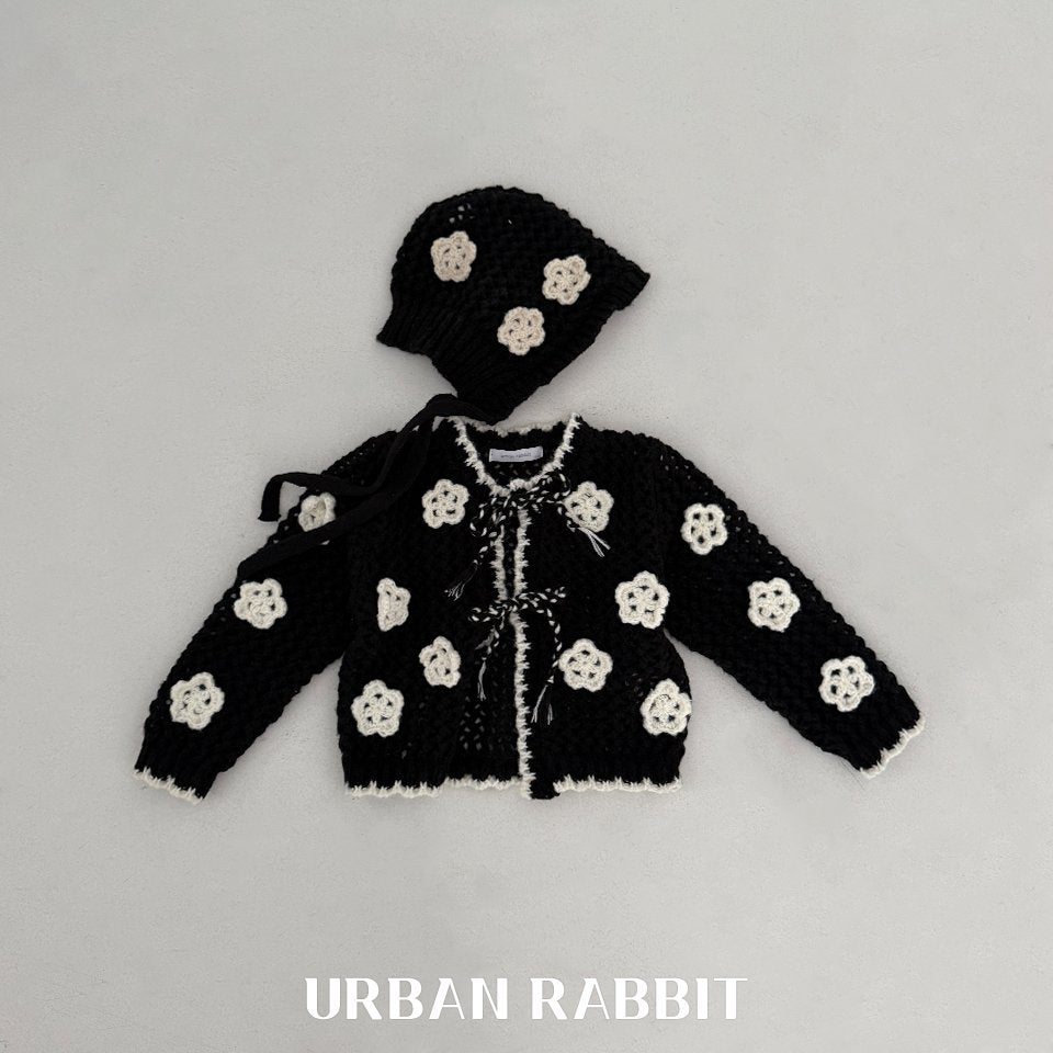 韓國童裝 25秋 | UR25301 Rose Knit Cardigan