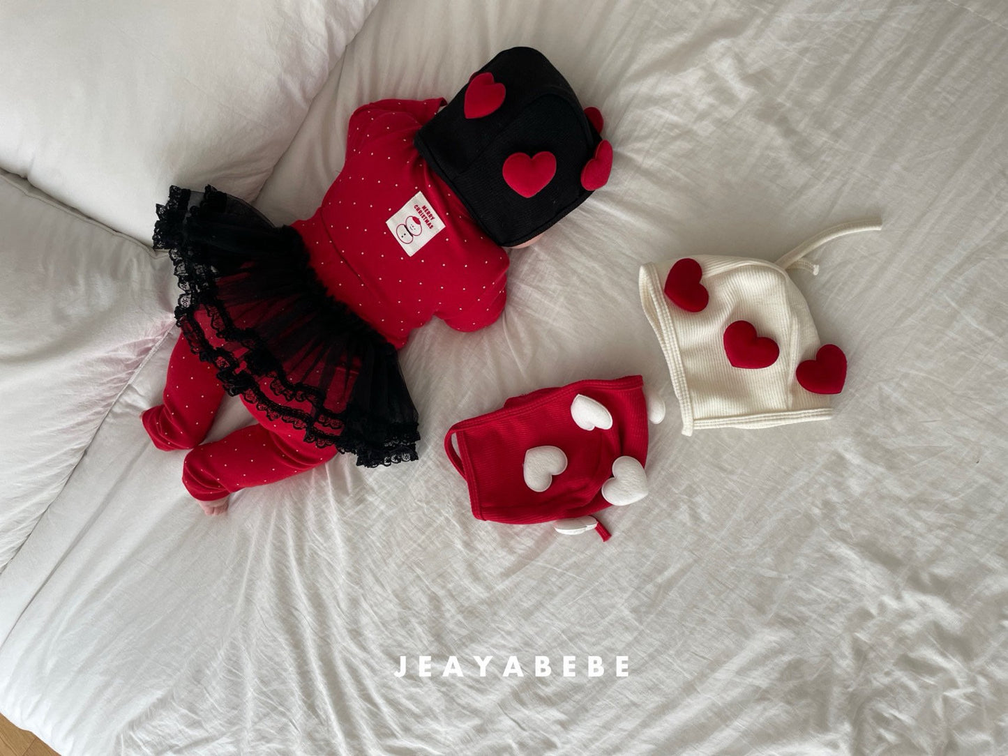 韓國童裝 25秋冬 | JE25417 Heart Bonnet