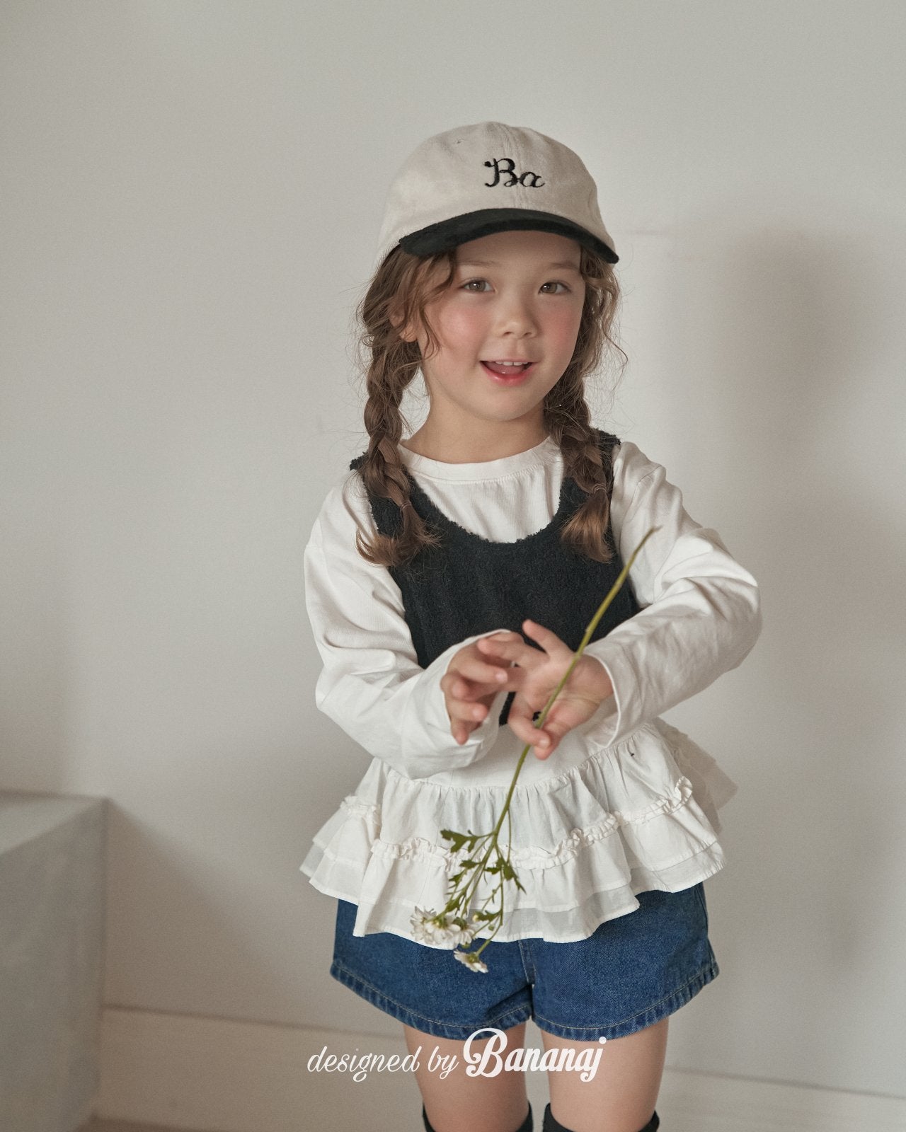 韓國童裝 25秋 | BJ25347 Kids Frill Tee