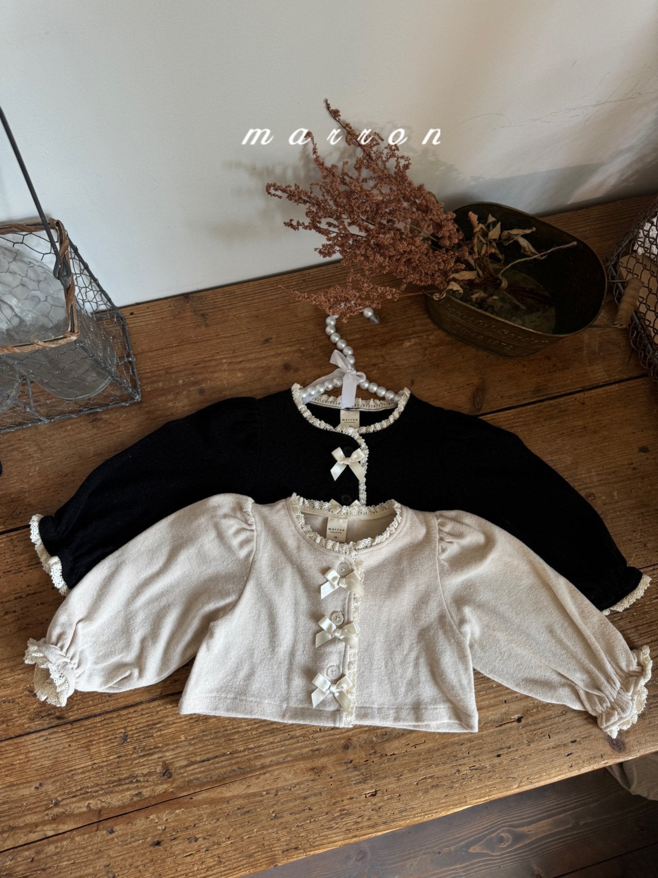 韓國童裝 25秋 | MA25335 Ribbon Cardigan (Baby & Kids)