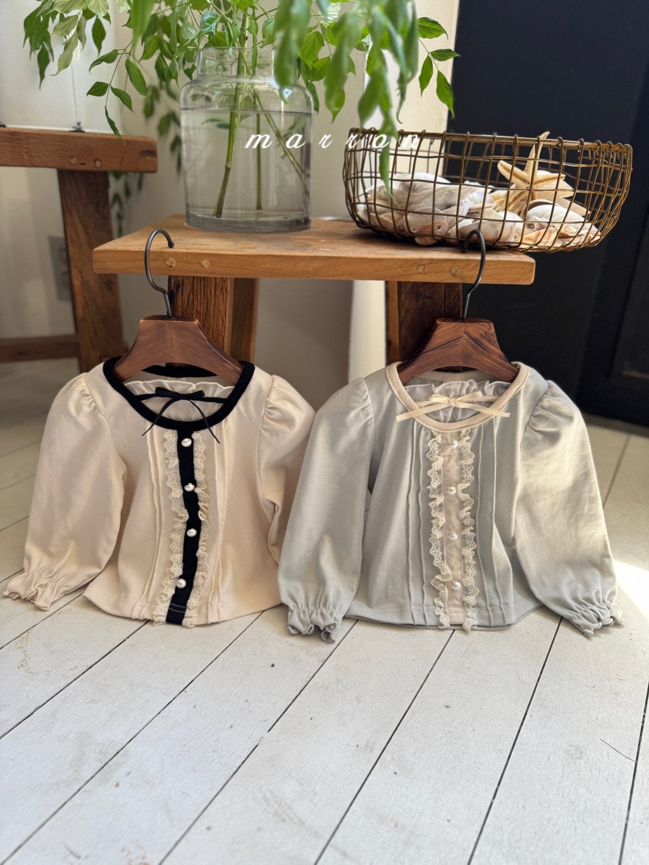 韓國童裝 25秋 | MA25340 Ribbon Lace Tee (Baby & Kids)