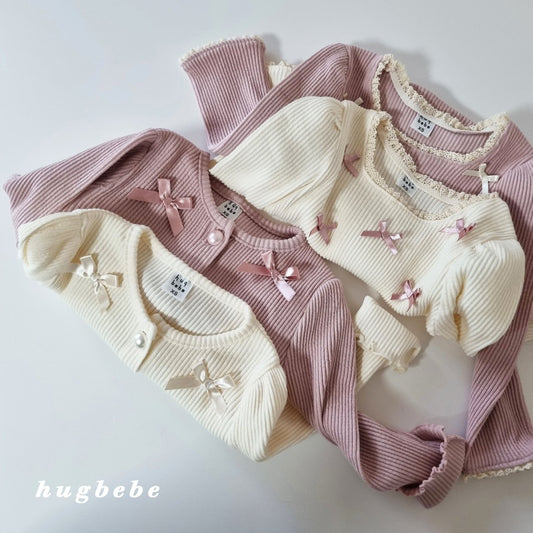 韓國童裝 25秋 | HU25301 Ribbon Cardigan