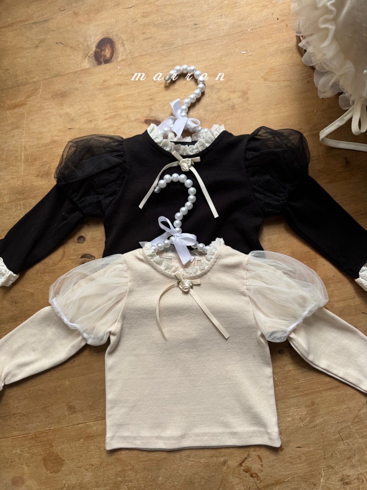 韓國童裝 25秋 | MA25341 Ribbon Puff Tee (Baby & Kids)