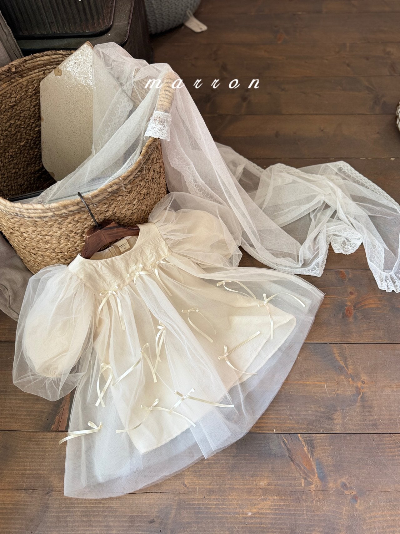 韓國童裝 25秋 | MA25359 Ribbon Lace OPS (Baby & Kids)