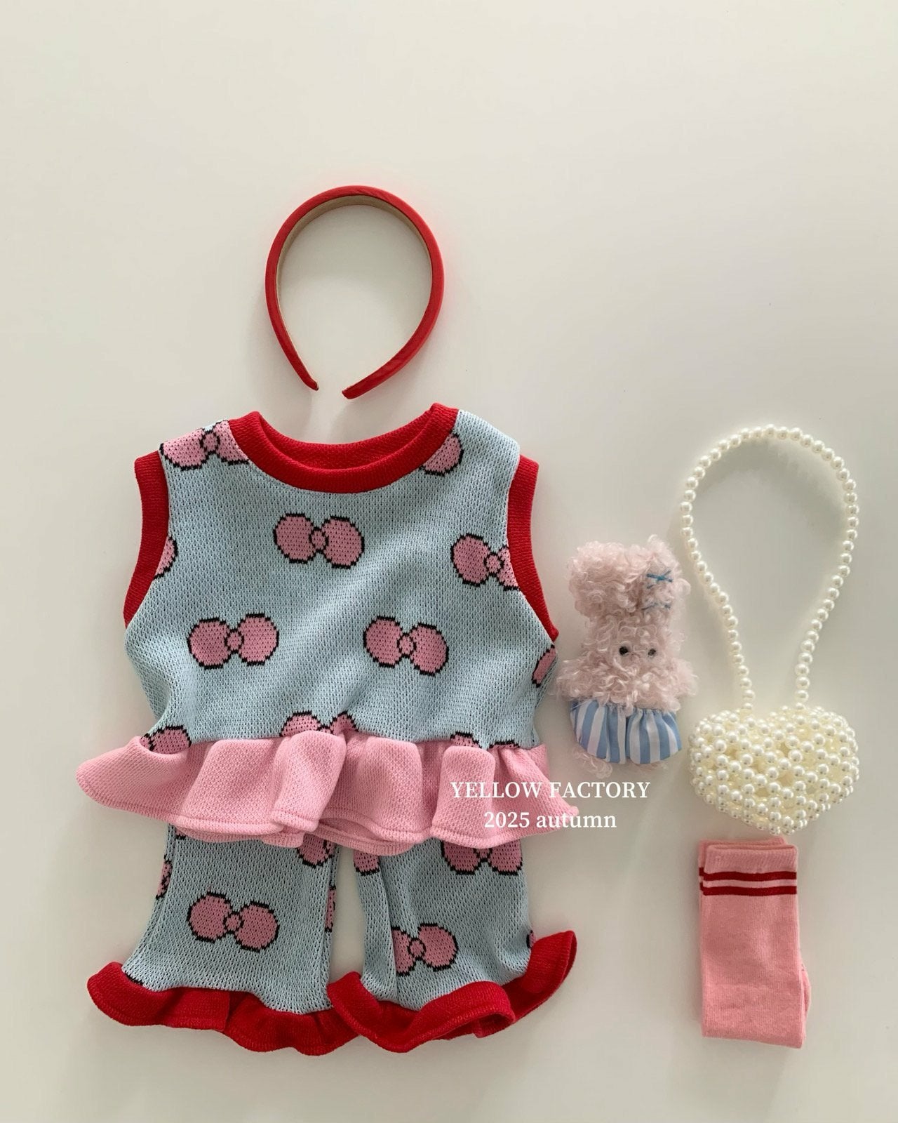 韓國童裝 25秋 | YF25322 Ribbon Vest (TOP)