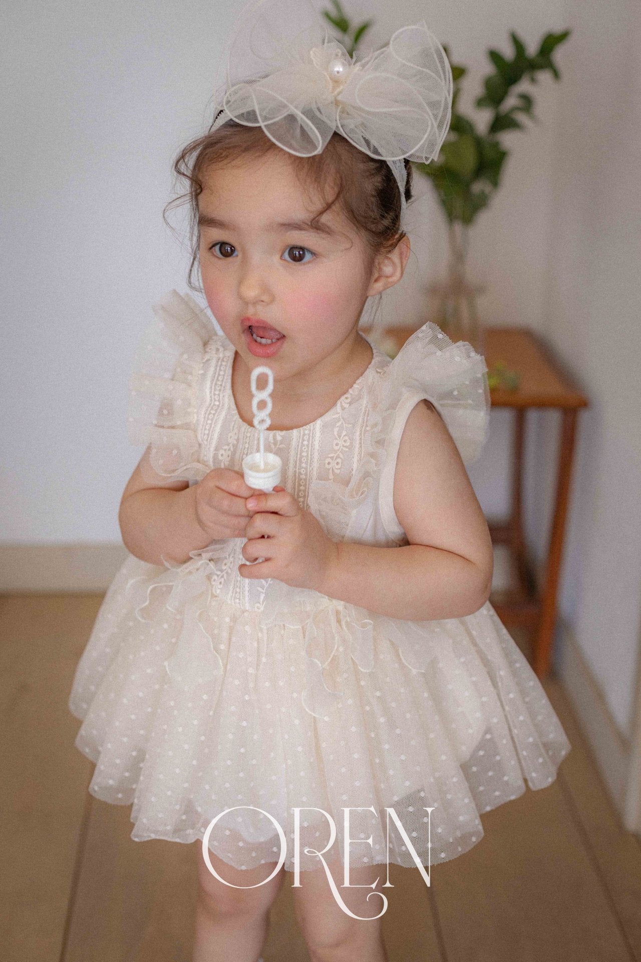 現貨▷ 韓國童裝 25夏 | OR25207 LEAH ROUND RIBBON HAIRBAND (BABY & KIDS)