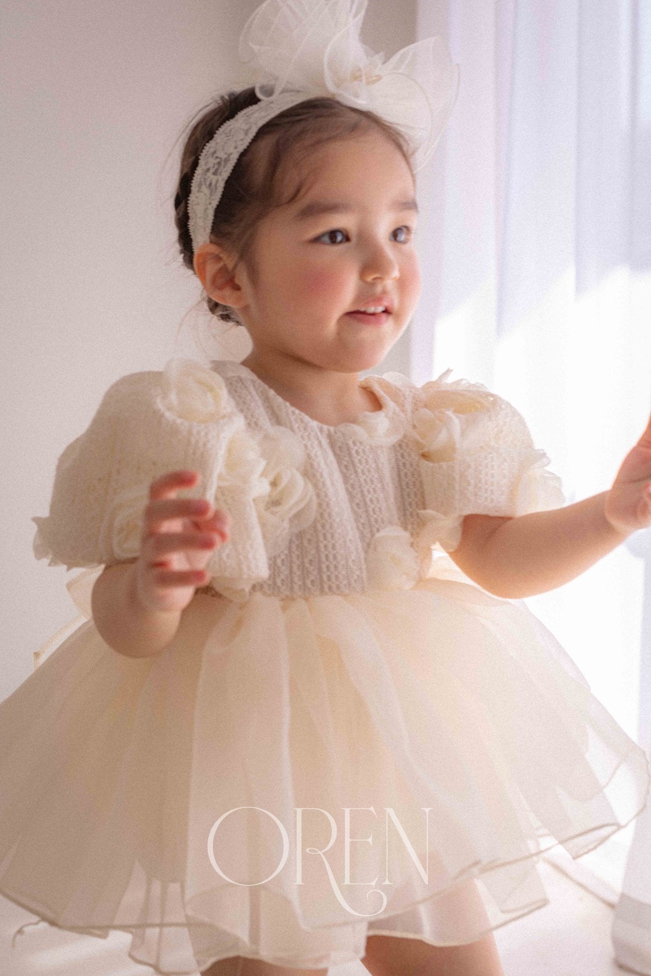 現貨▷ 韓國童裝 25夏 | OR25207 LEAH ROUND RIBBON HAIRBAND (BABY & KIDS)