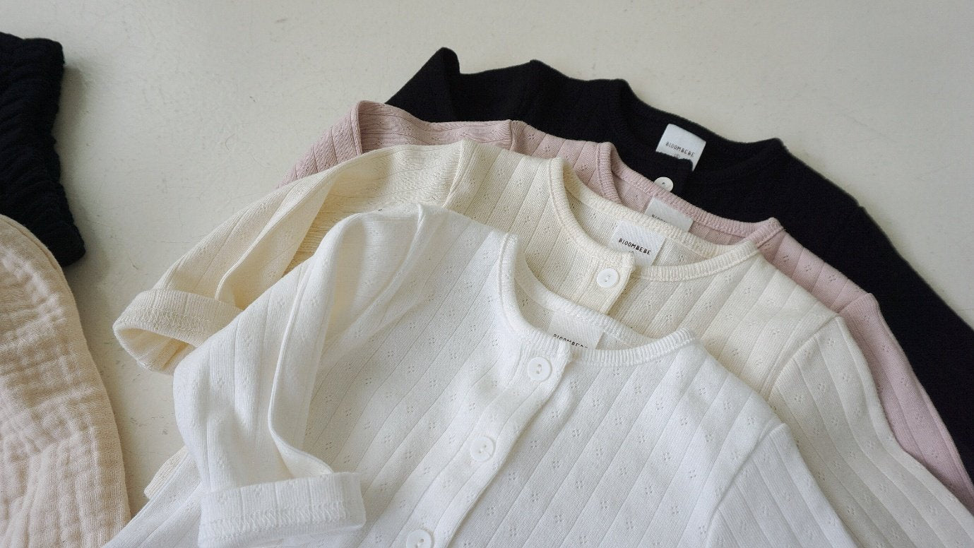 現貨▷ 韓國童裝 25春 | Cotton Eyelet Cardigan #2件減$20