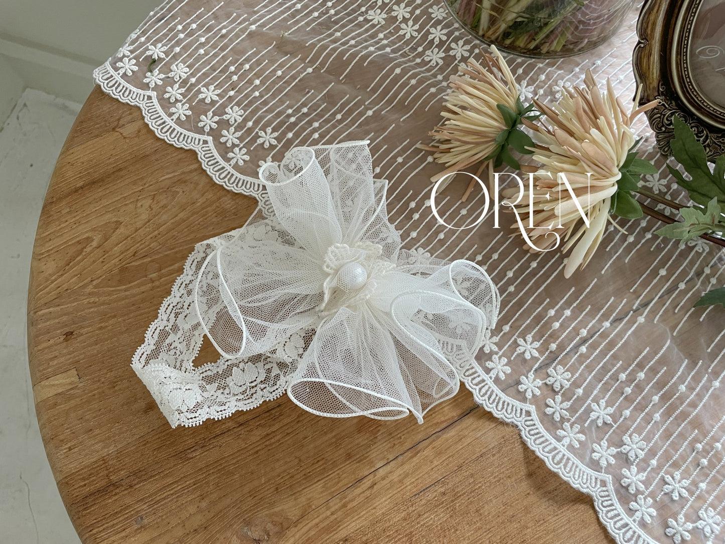 現貨▷ 韓國童裝 25夏 | OR25207 LEAH ROUND RIBBON HAIRBAND (BABY & KIDS)