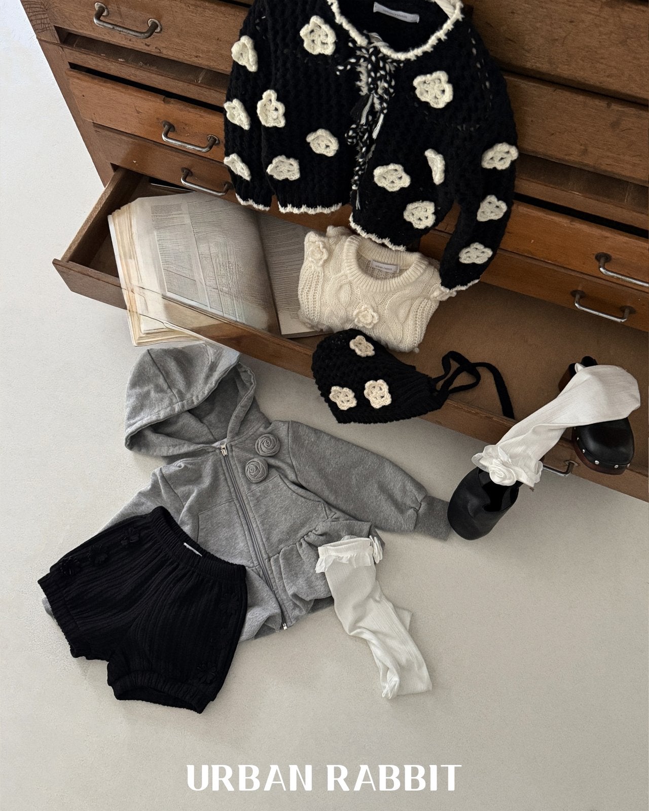 韓國童裝 25秋 | UR25303 Roes hooded jumper