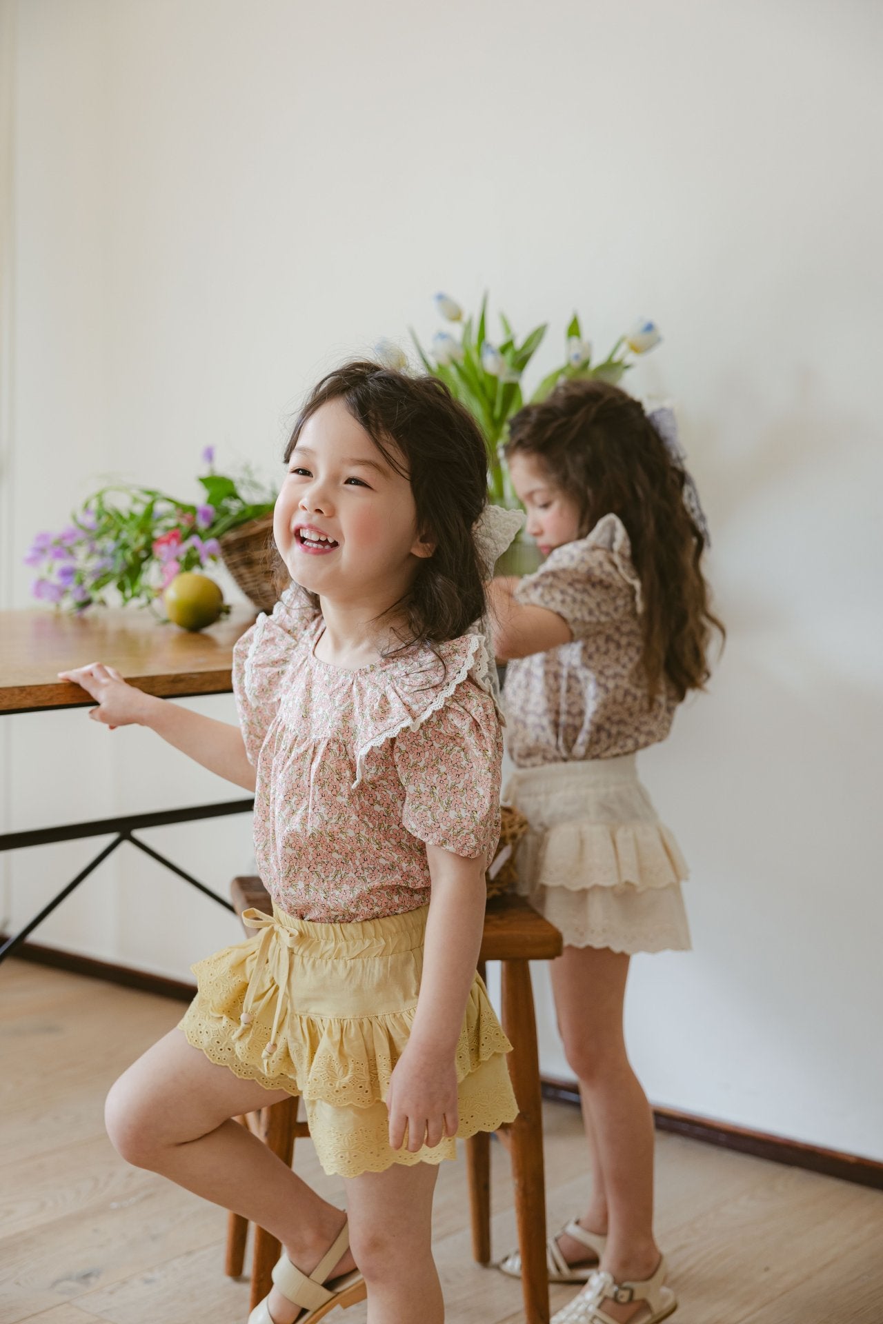 韓國童裝 25夏 | FU25203 Floral Blouse