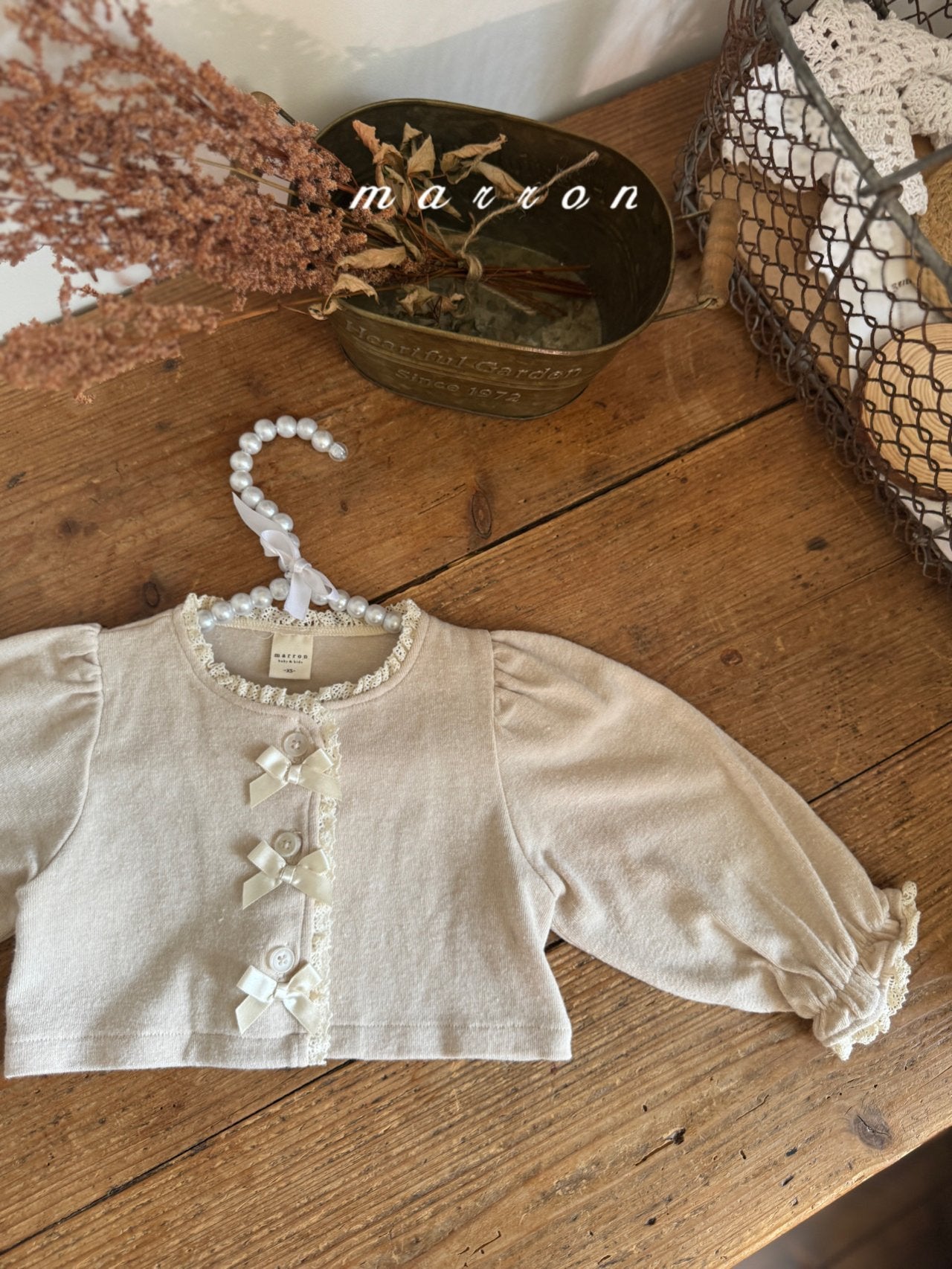 韓國童裝 25秋 | MA25335 Ribbon Cardigan (Baby & Kids)