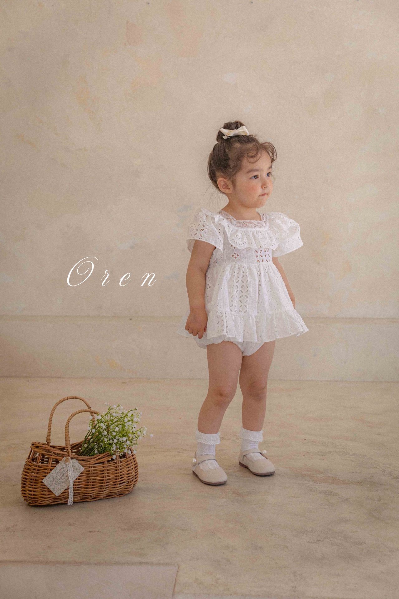 現貨▷ 韓國童裝 25夏 | 純棉孔眼刺繡 Foret Eyelet Dress & Baby Suit