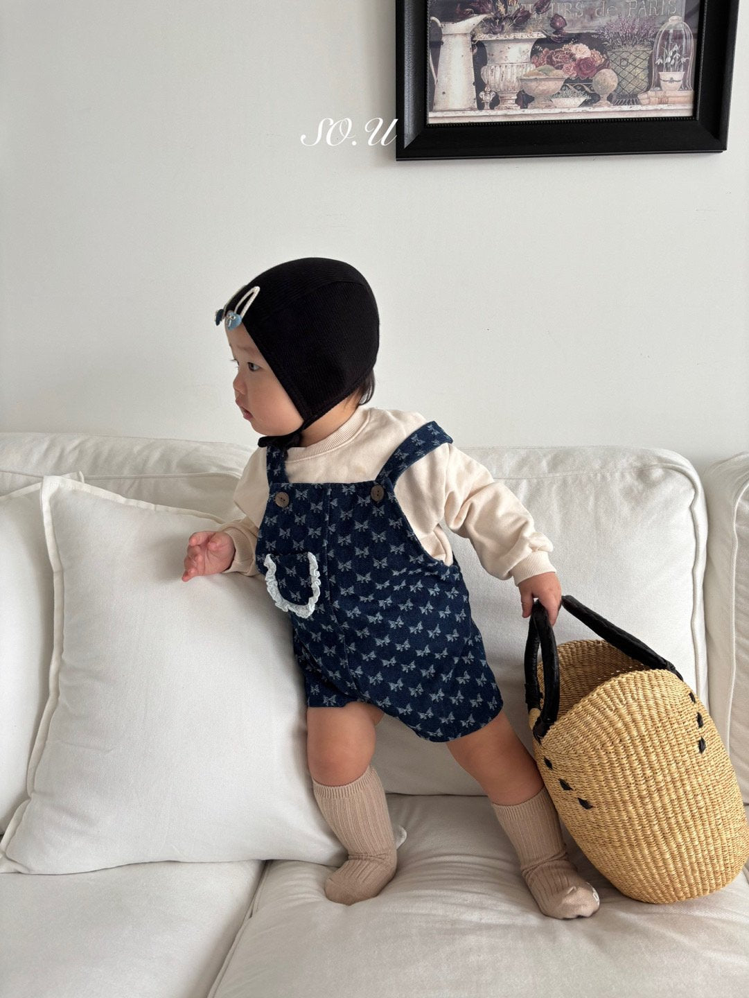 韓國童裝 25秋 | SO25303 Ribbon Overall