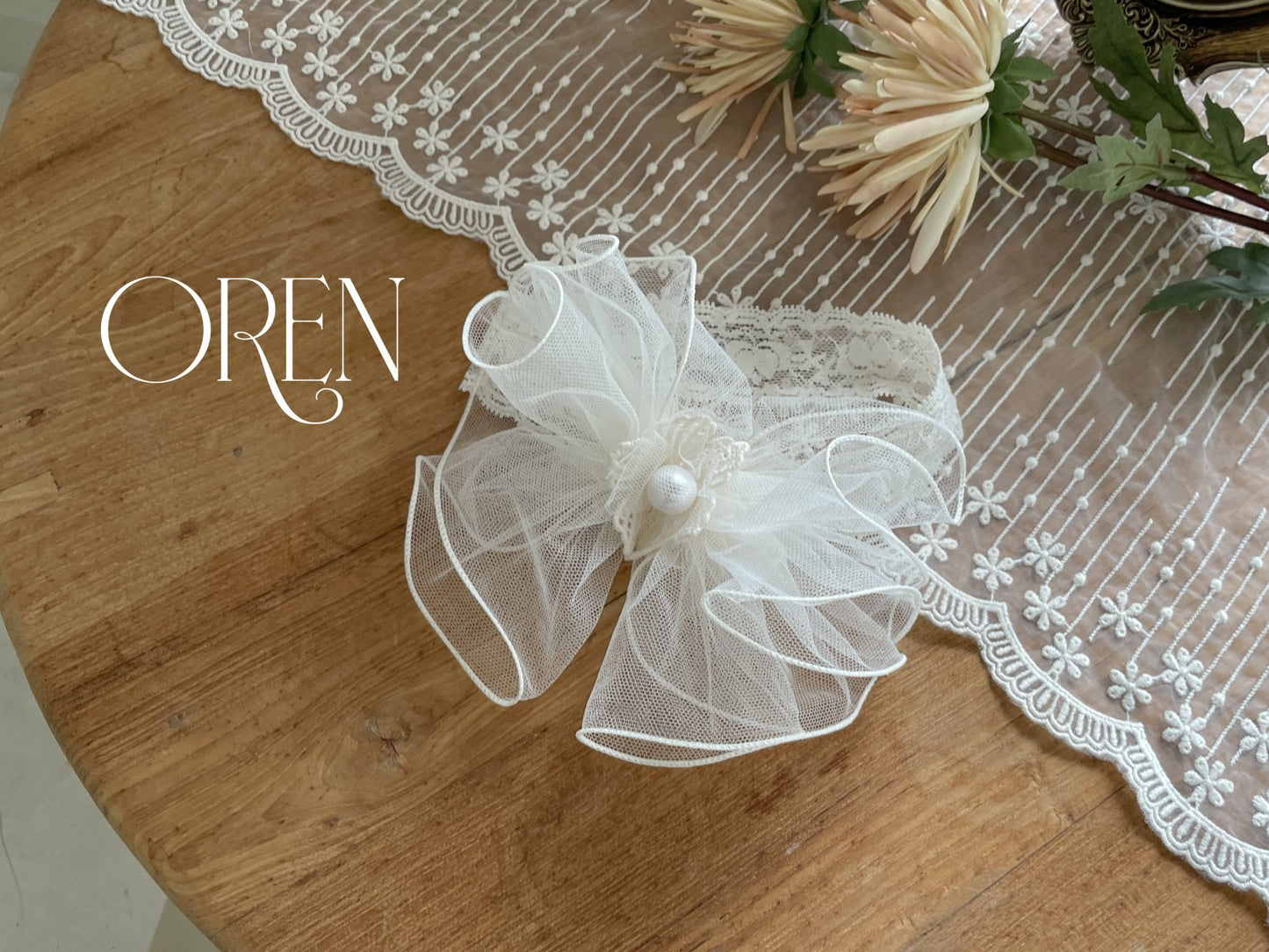 現貨▷ 韓國童裝 25夏 | OR25207 LEAH ROUND RIBBON HAIRBAND (BABY & KIDS)