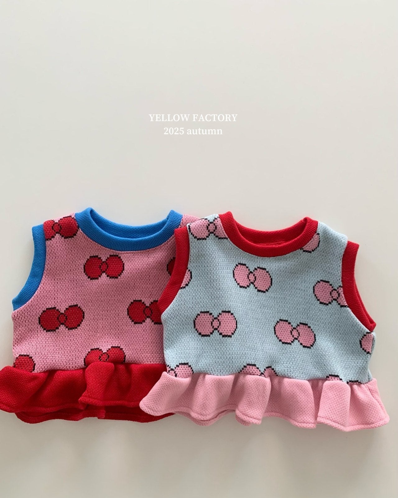 韓國童裝 25秋 | YF25322 Ribbon Vest (TOP)