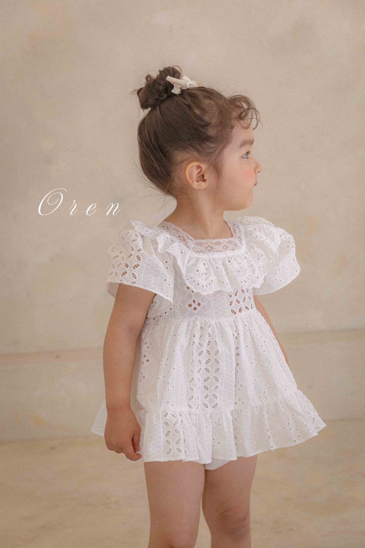 現貨▷ 韓國童裝 25夏 | 純棉孔眼刺繡 Foret Eyelet Dress & Baby Suit