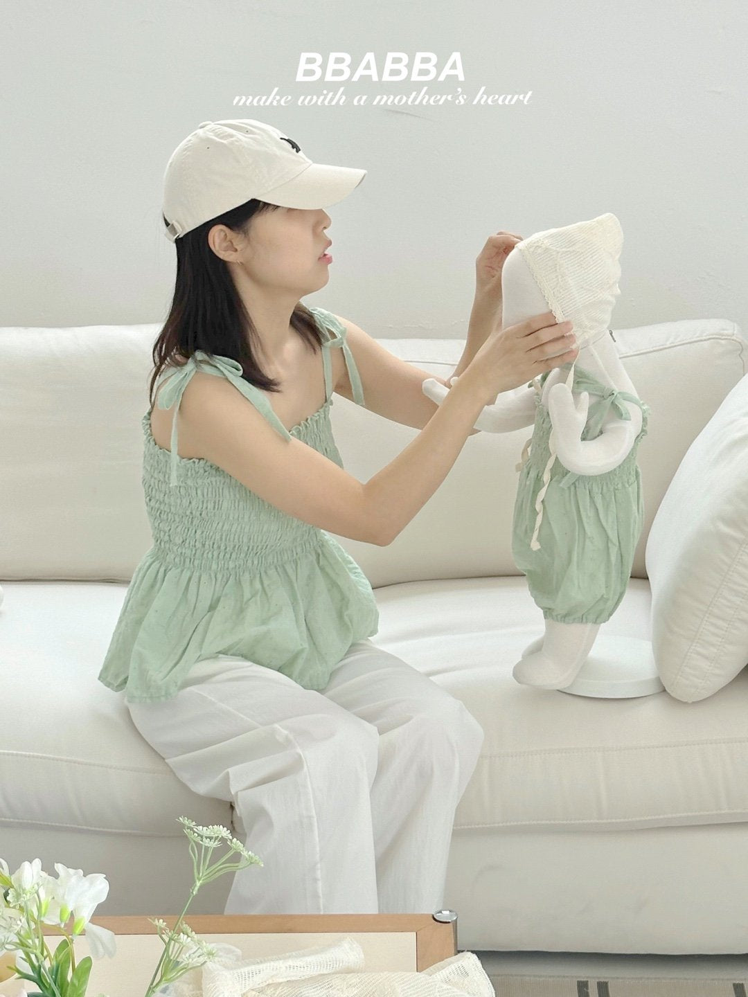 韓國童裝 25夏 | BA25201 夏日花花親子裝 MOM & Baby Suit