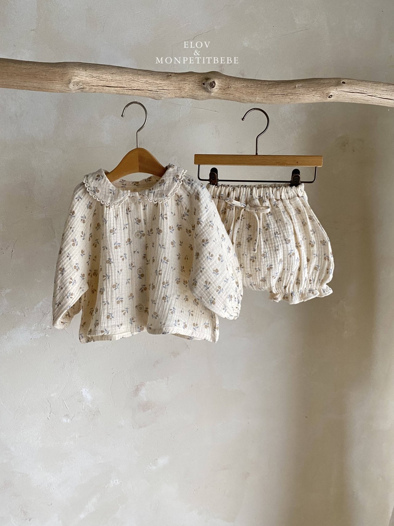 韓國童裝 25秋 | MP25309 Floral Top and Bottom Set (Baby)