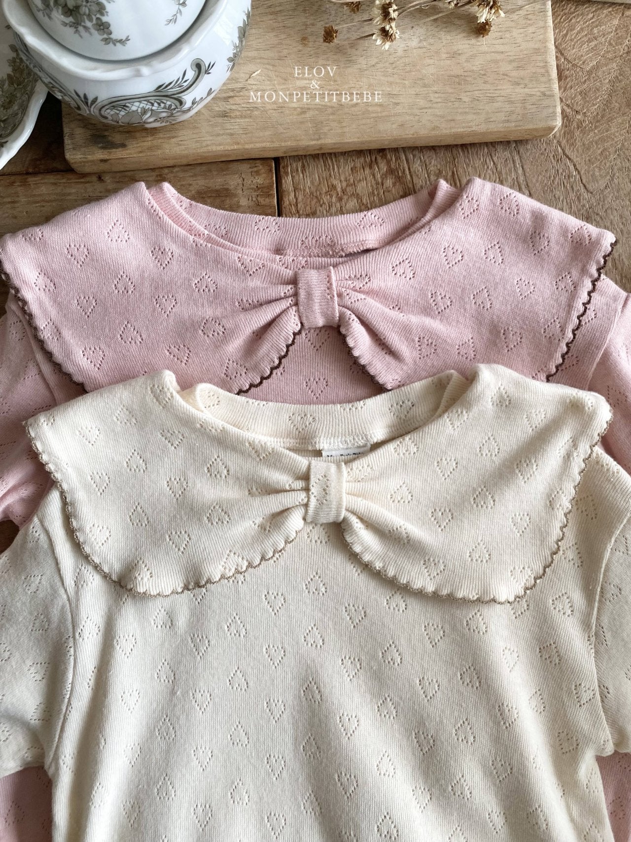 韓國童裝 25秋 | MP25303 Ribbon Collar Baby Suit