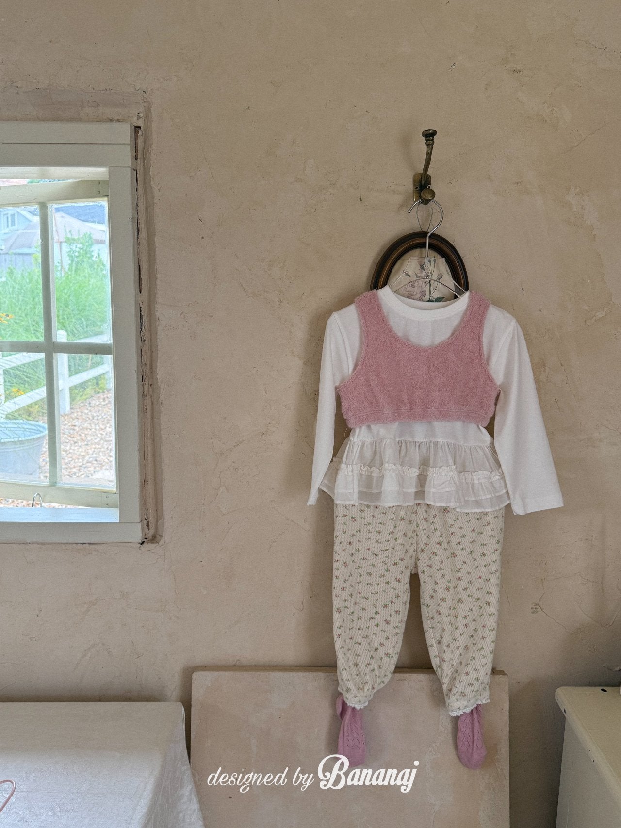 韓國童裝 25秋 | BJ25347 Kids Frill Tee