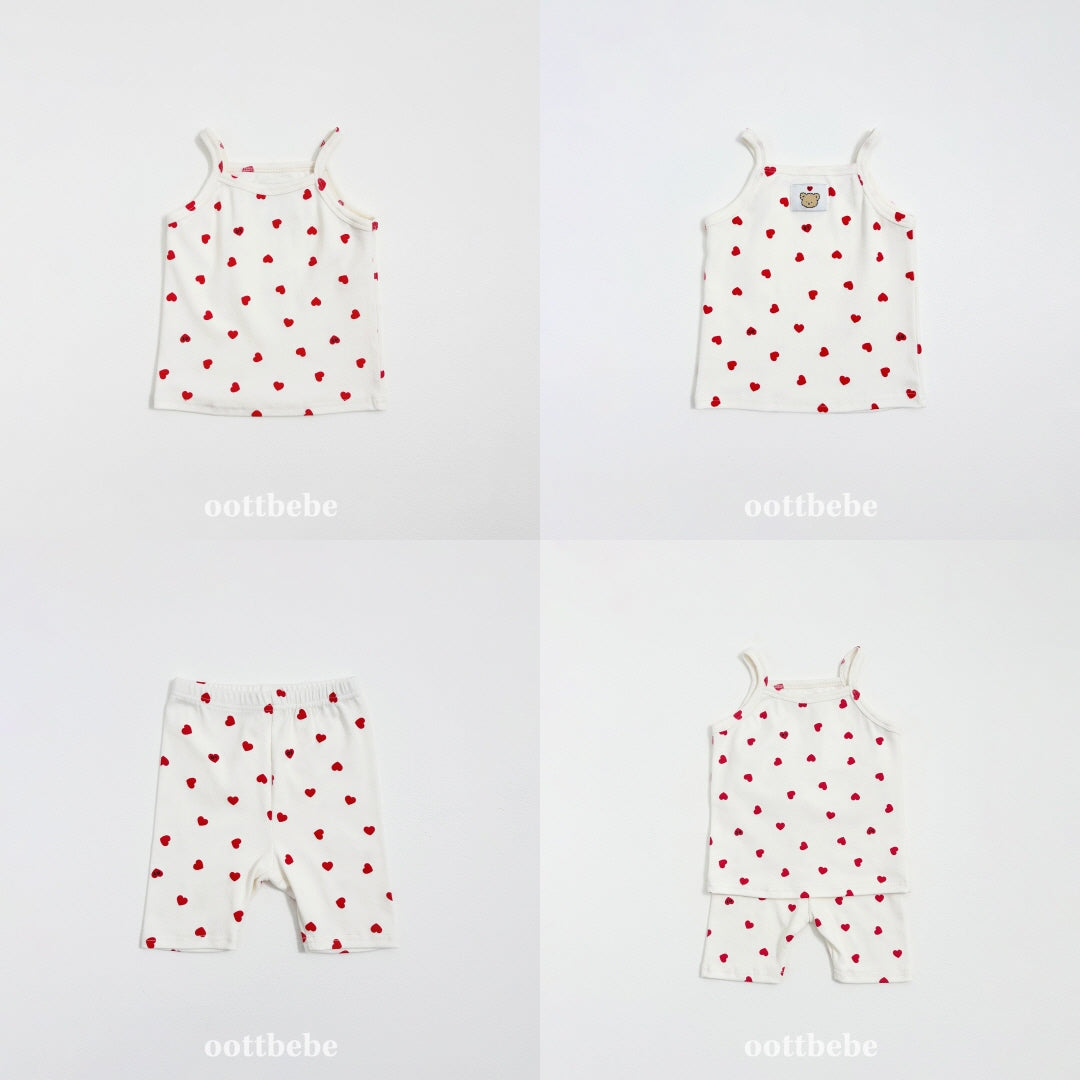 現貨▷ 韓國童裝 Oottbebe Heart Top and Bottom Set