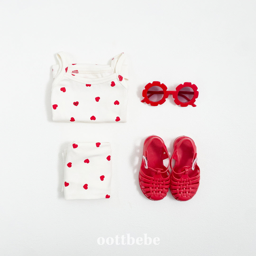 現貨▷ 韓國童裝 Oottbebe Heart Top and Bottom Set
