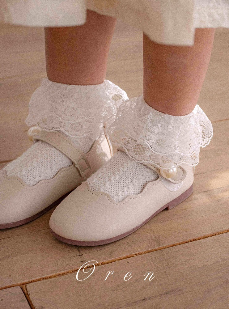 現貨▷ 韓國童裝 童襪 Oren Lace Mid Socks