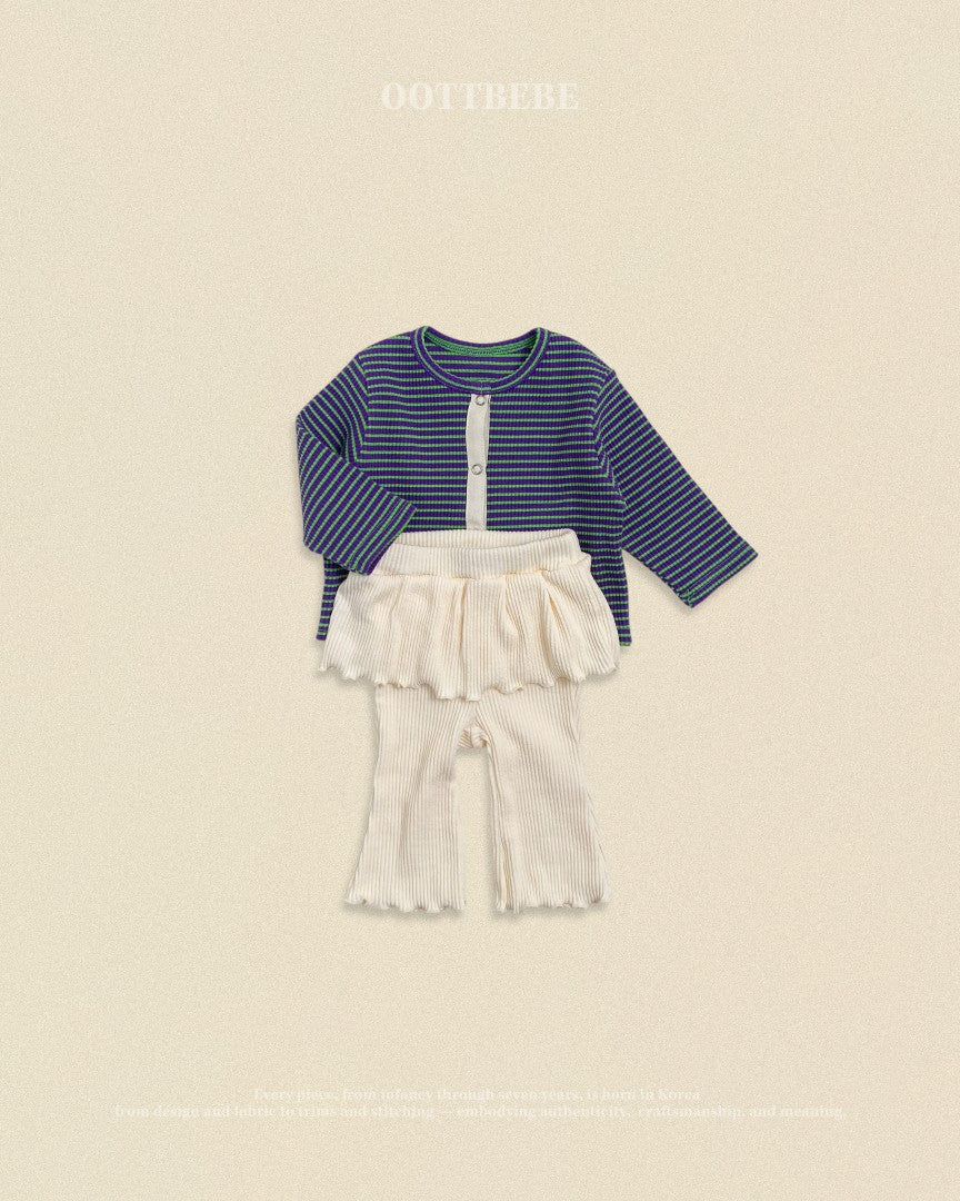 韓國童裝 26秋| OT74 Chocolat Ribbed Cardigan 外套