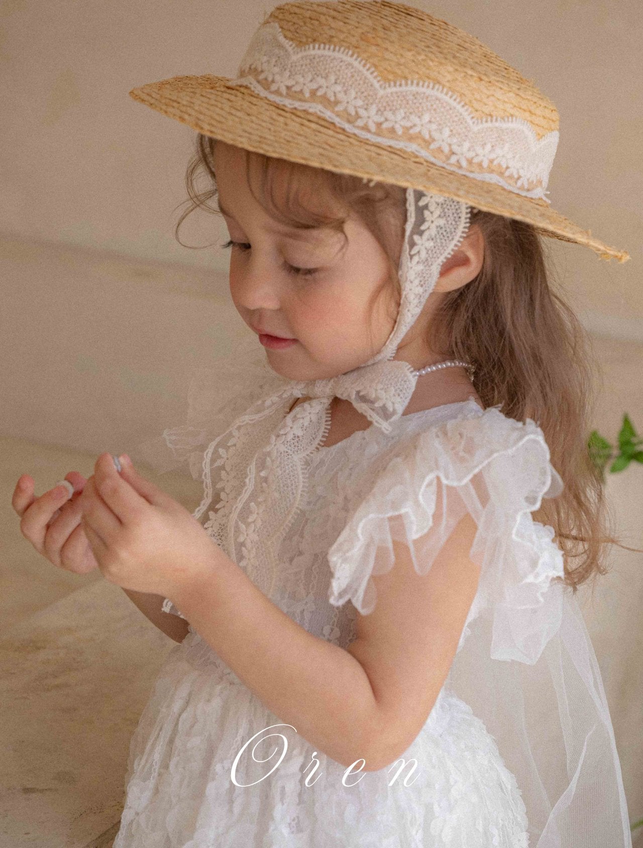 現貨▷ 韓國童裝 25夏 | OR252105 Frilly Lace Kids Dress & Baby Suit