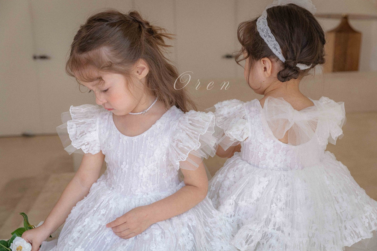 現貨▷ 韓國童裝 25夏 | OR252105 Frilly Lace Kids Dress & Baby Suit