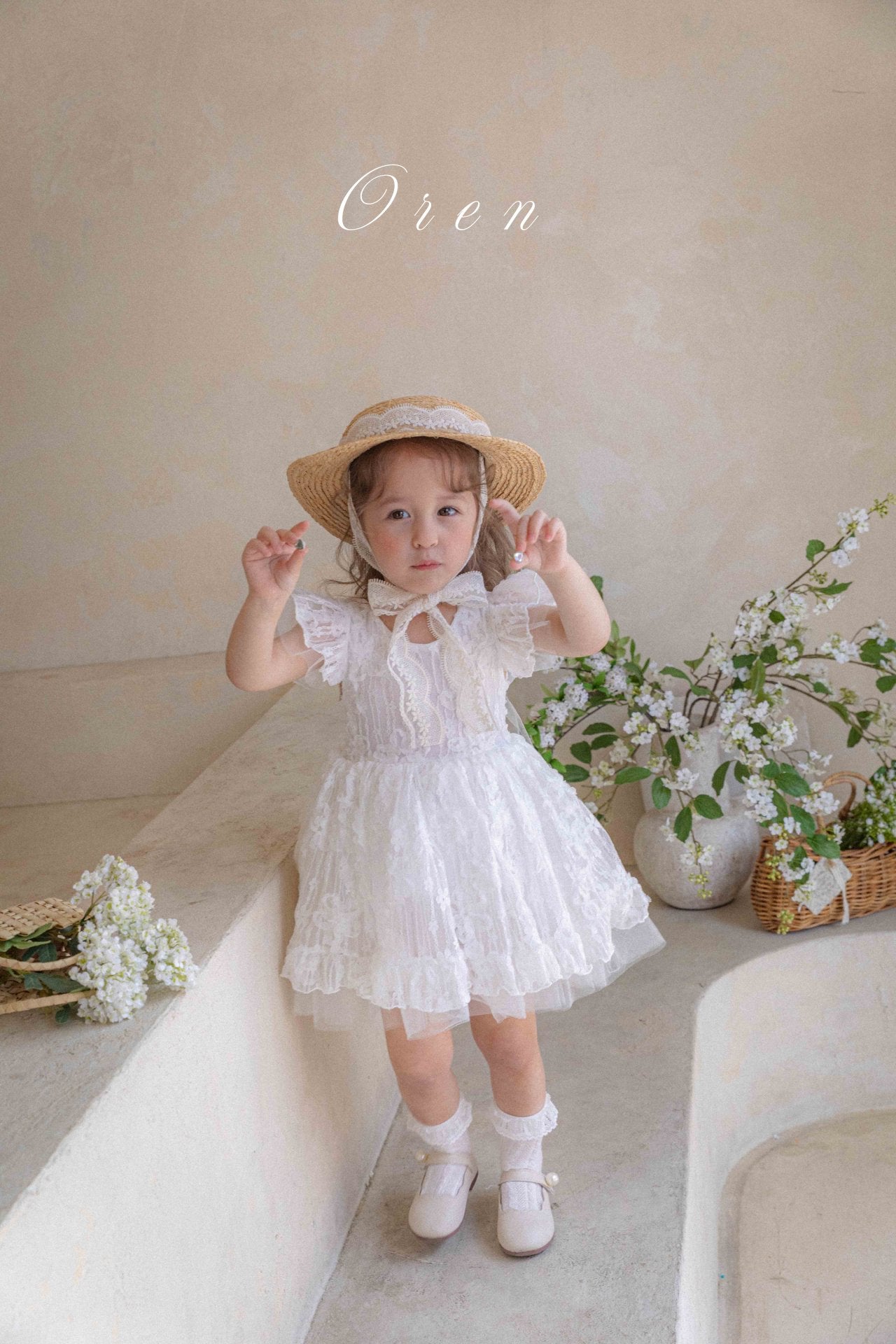 現貨▷ 韓國童裝 25夏 | OR252105 Frilly Lace Kids Dress & Baby Suit