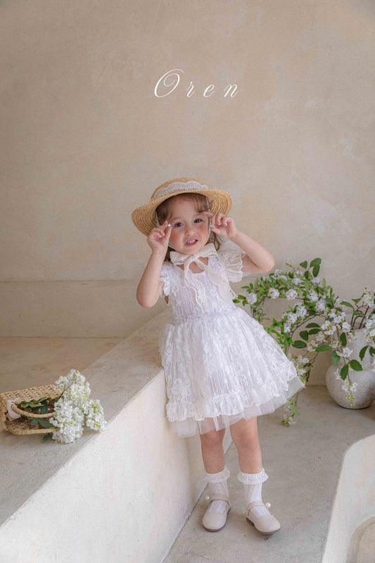 現貨▷ 韓國童裝 25夏 | OR252105 Frilly Lace Kids Dress & Baby Suit