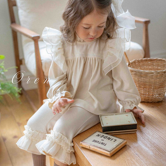 韓國童裝 25秋 | OR25328 Rosy Frill Blouse/Pants/Set