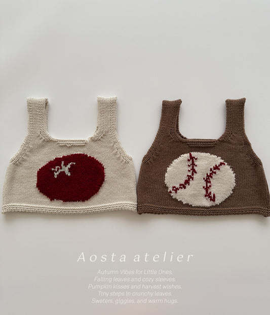韓國童裝 25秋 | AO25307 Knit Ball Vest