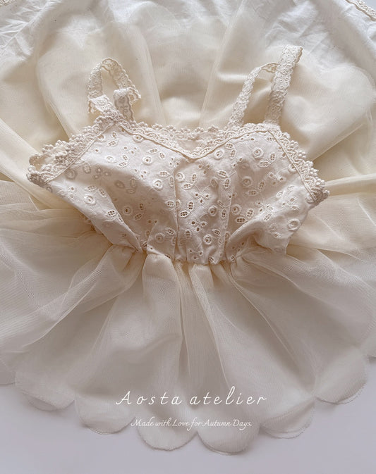 現貨▷ 韓國童裝 25秋 | AO25317 Lace Tulip Dress