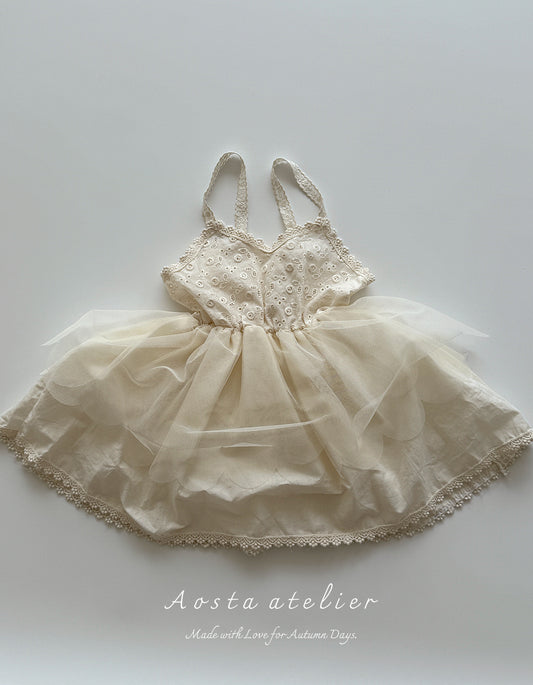 韓國童裝 25秋 | AO25317 Lace Tulip Dress